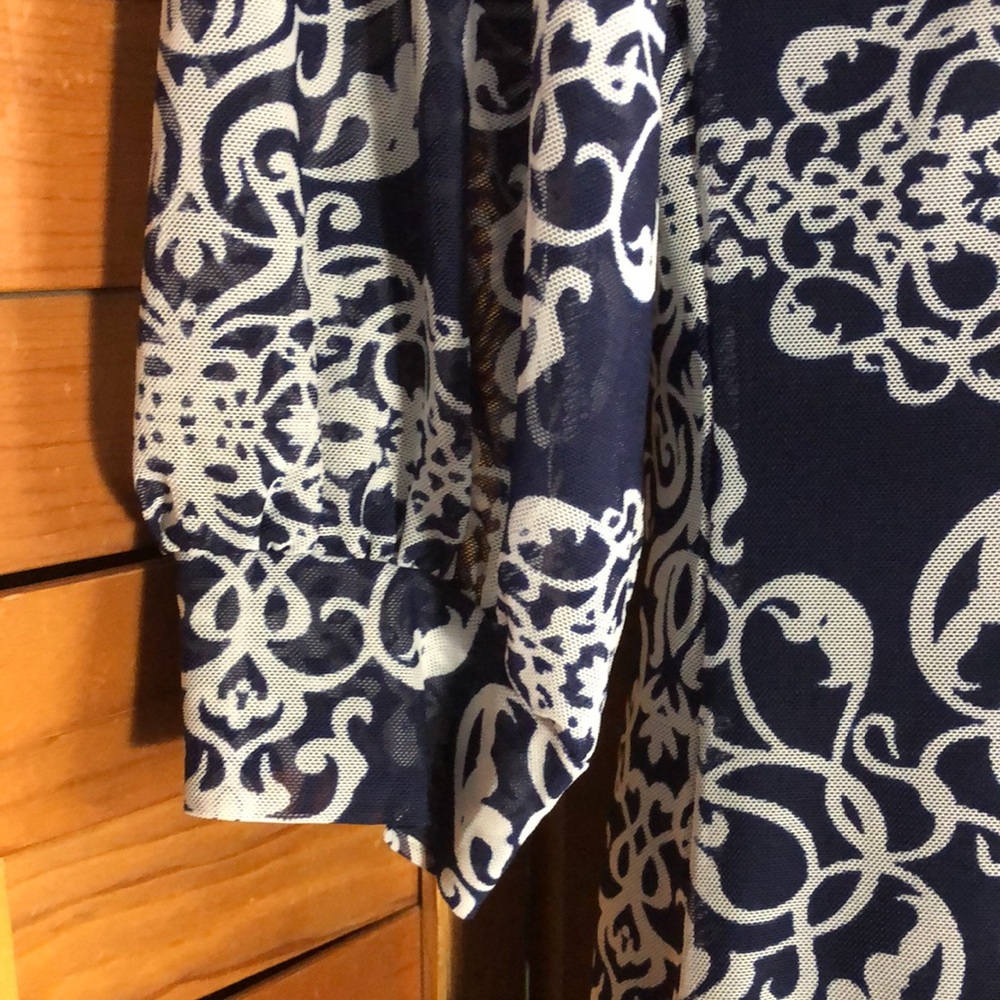 HAANI PETITE Sheer Arabesque Print Dress w/Lining - Picture 3 of 8